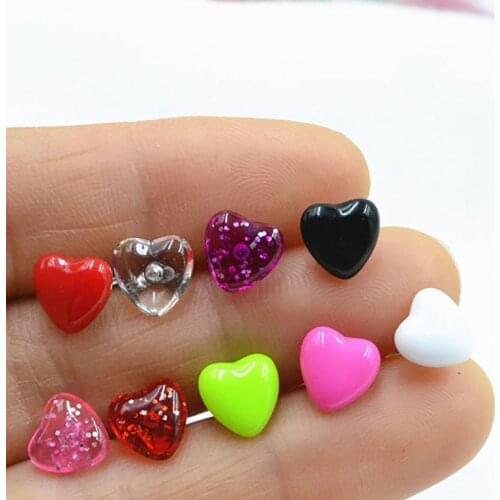 1 Pcs Sweet 361L Stainless Steel Tongue Ring Multicolor Heart Shape Fashion Body Piercing Jewelry Accessories