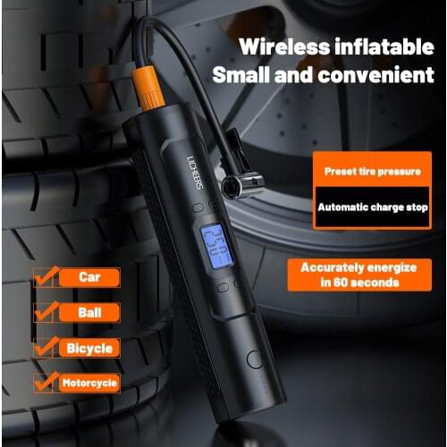 6000mAh Portable Air Compressor 12V 150 PSI Tire Inflator Electric Auto Pump for Car Motorcycle Bike with Digital LCD LED Light