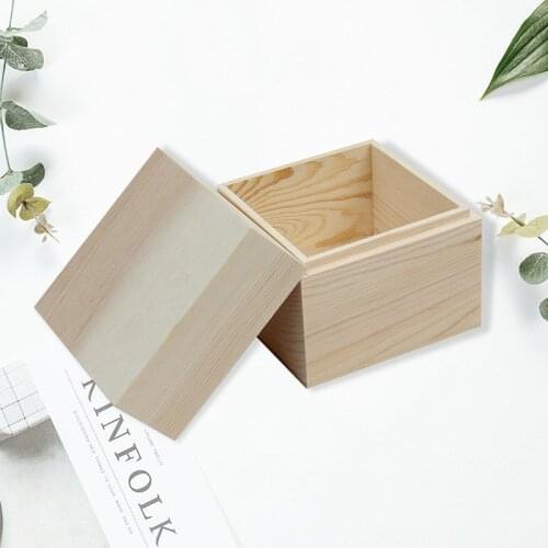 Handmade Jewelry Storage Box Natural Color Handmade Soap Packaging Wooden Box Wood Plain Candy Case Ring Organizer Crafts Case