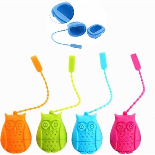 Creative Cute Owl Tea Strainer Tea Bags Food Grade Silicone loose-leaf Tea Infuser Filter Diffuser Fun Cartoon Tea Accessories