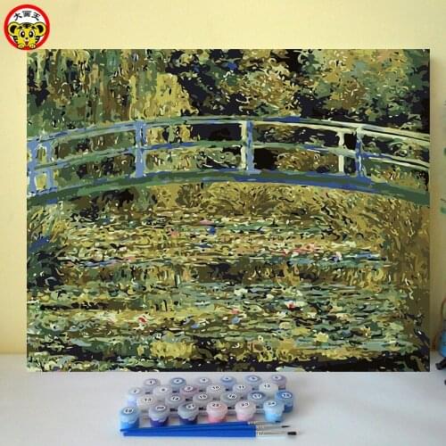 Painting by numbers art paint by number onet Japanese bridge a famous painting of its own color DIY handwork painting by number