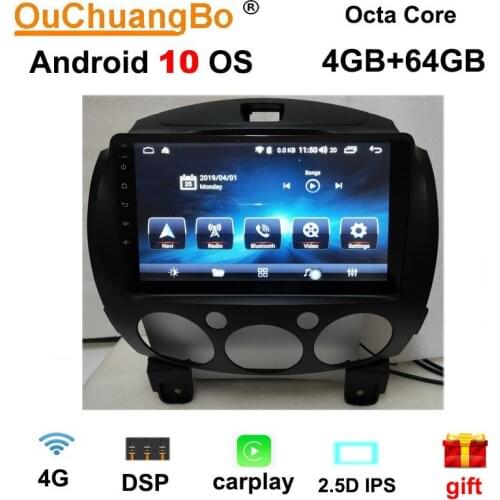 Ouchuangbo car gps nav IPS screen for Mazda 2 2007-2013 support 8 cores slipt screen swc wifi usb 4G+64GB android 10.0 OS
