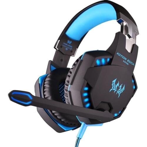 Vibration Function Professional Gaming Headphone Games Headset with Mic Stereo Bass LED Light for PC Gamer