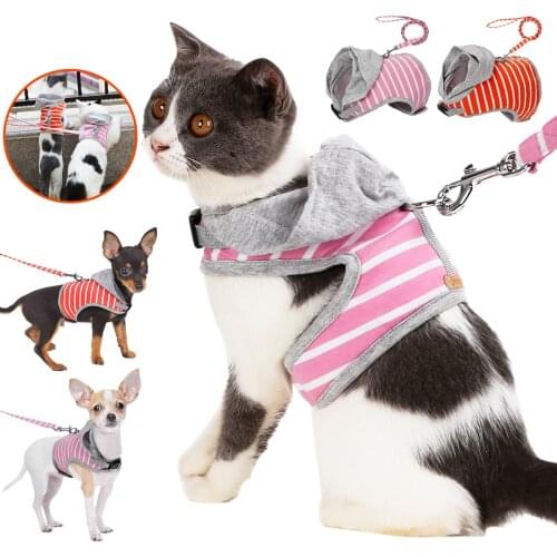 Cat Harness and Leash for Walking, Escape Proof Soft Adjustable Vest Harnesses for Cats Breathable Pet Safety Jacket
