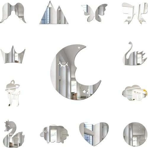 Nordic Cartoon Decorative Mirror Bathroom Baby Room Rabbit Wood Acrylic Mirror Frame Creative Home Art Wall Decorations Artwork