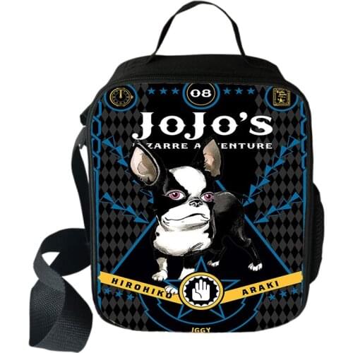 Jojo Bizarre Adventure Cooler Lunch Bag Cartoon Girls Portable Thermal Food Picnic Bags for School Kids Boys Box Tote