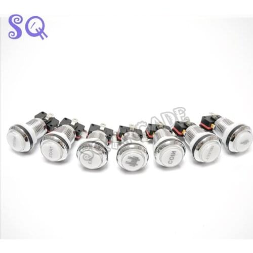 CREDIT Logo 12V LED CHROME Silver plated illuminated Arcade Push Button+microswitch+stents for JAMMA Arcade game machine parts