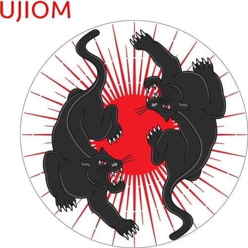 UJIOM Vintage Black Panther Door Sticker Childrens Bedroom Decoration Decals Bedroom Accessories Room Decor Wall Stickers