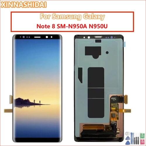 Super AMOLED LCD For SAMSUNG Galaxy NOTE 8 N950 N9500 LCD Display Touch Screen Replacement Parts With Frame 100% Tested