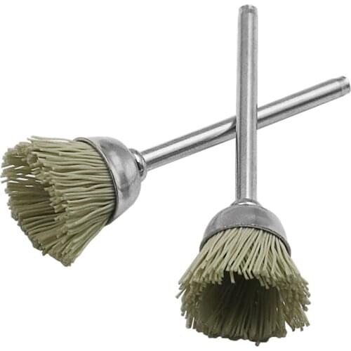 10pcs 3mm Stainless Steel Wire Brush with Bowl-shape Head and Shank Tools Accessories for Metal-cleaning of Drill Tools