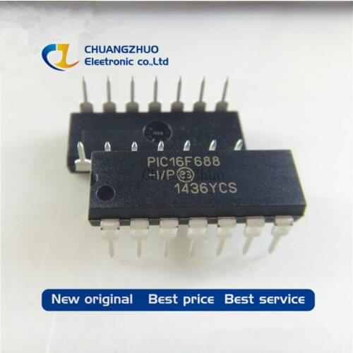 10pcs/lot New original PIC16F688-I/P PIC16F688 16F688-I/P DIP-14 Best quality