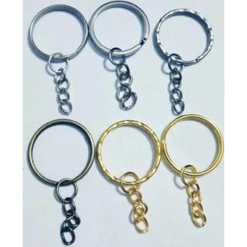 100pcs 25mm Bronze rhodium gold Exquisite Key Chain Key Hook Keychain Split Key Ring Findings Clasps For Keychains Making