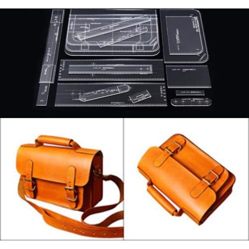 17Pcs/set DIY Shoulder Bag Handbag Pattern Stencil Template Acrylic LeatherCraft Tools for Women