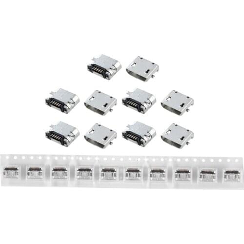 20 Pcs Type B Micro-USB Female 5 Pin Jack Port Socket Connector Repair Parts, 10 Pcs A & 10 Pcs B