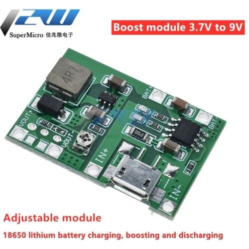 3.7V 4.2V 18650 Lithium Li-ion Battery Charger Board Adjustable DC-DC Boost Module TP4056 DIY Parts Kit