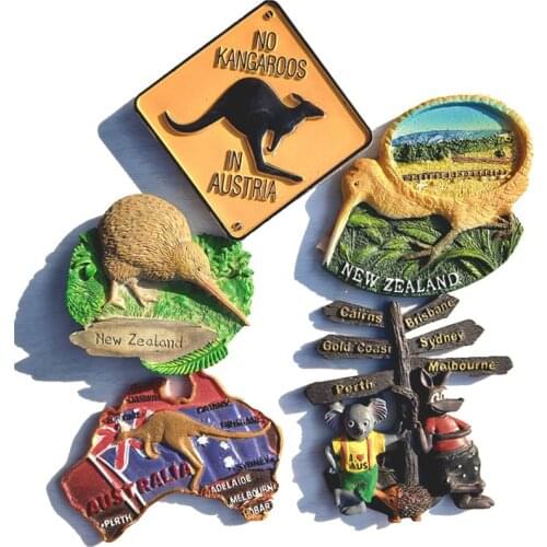 3d Resin Fridge Magnets Kangaroo Road Sign Australia Tourist Souvenir Magnets for Refrigerators Home Decoration Accessories Gift