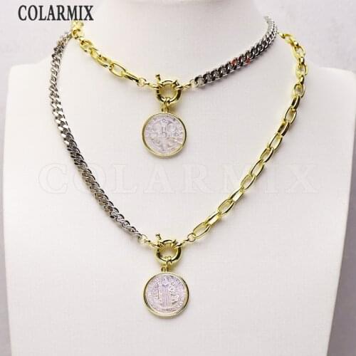 5 Strands Mix Gold&white necklace jewelry chain Shell pendant gift for lady handmade jewelry necklace gift for lady9779