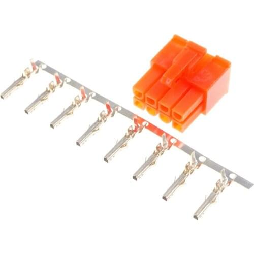50 pcs 8 Position 8 Pin 4.20 mm receptacle Housing 8P ATX PSU EPS12V CPU Power Connector + Female Terminal contact Pins