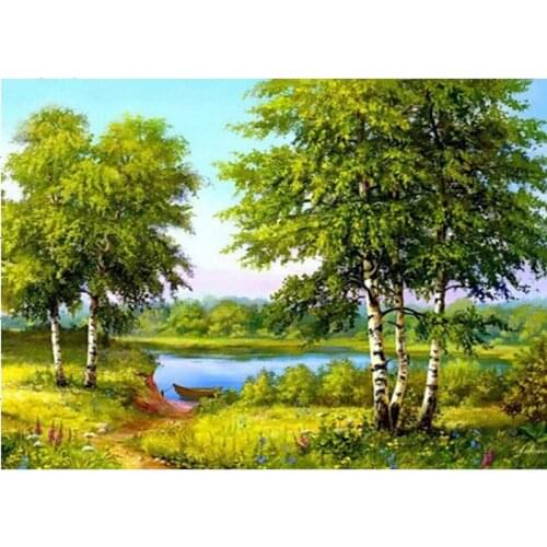 5D drill round diamond painting DIY diamond painting cross stitch diamond embroidery round diamond full embroidery landscape