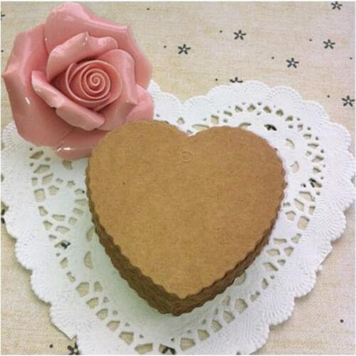 6.5*6cm Heart Shape Label Kraft White Paper Clothing Decoration Accessories Gift Handmade Sewing Tag 100pcs/lot