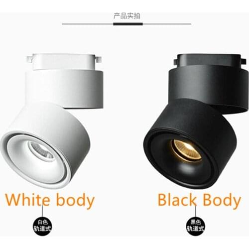 AC85-265V 4 Wires 3 phase LED Track Lamps COB 15W 20W LED Rail Spot Light Dimmable for Cloth Shoes Shops Stores Track Light 2pcs