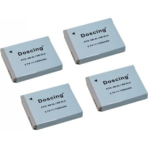 4Pcs NB-6L NB6L NB-6LH Camera Battery for Canon PowerShot D10 D20 ELPH 500 HS S90 SD770 SD980 SD1200 SD4000 SX260 SX500 etc