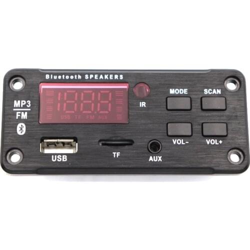 Bluetooth 5.0 Car MP3 Decoder Audio Board DC 12V USB Power Supply WMA WAV FLAC APE Format TF FM Radio MP3 Player Remote Control