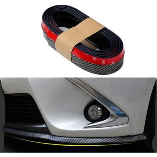 Car styling rubber skirt carbon front lip bumper decoration for lada granta kalina vesta priora largus 2110 niva 2107 2106