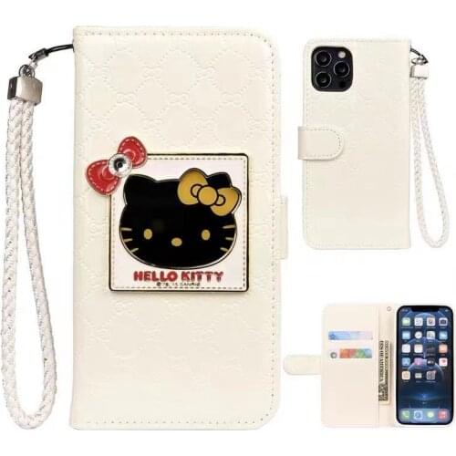 White Luxury Clamshell Cute Card Wallet Leather For iphone12pro Max 12mini 11pro Max XR X XsMax 6 6s 7 8 plus SE 2020 phone case