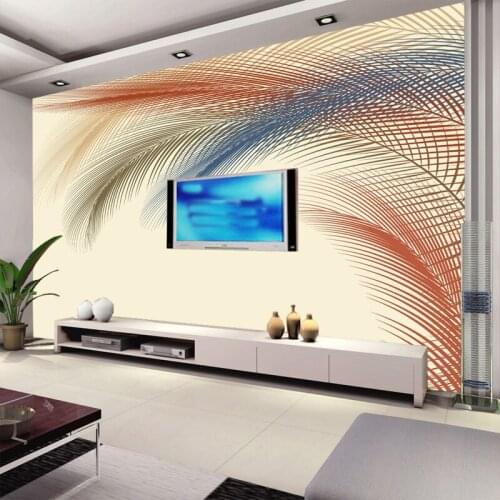 Large 3d wall Papel murals wallpaper modern Feather mural for living room TV Background 3d wall photo mural wallcoverings