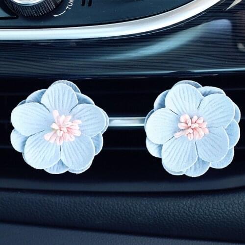 2pcs Flower Car Decor Interior Fragrance Scent Diffuser Air Freshener In Auto Perfume Vent Clip Cute Car Accessories For Girls
