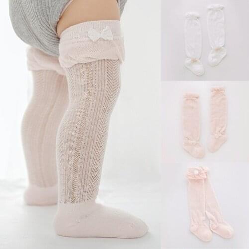 Baby Socks Summer Childrens Socks for 6-12M Girls Knee Socks Kids Toddler Breathable Cotton Lace Ruffle Princess Mesh Socks
