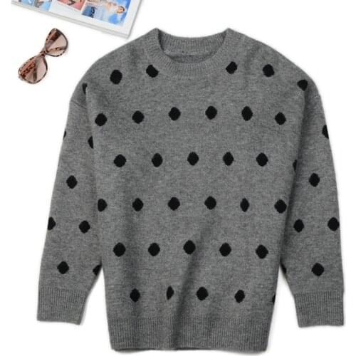 Europe and The United States New Hot Selling High Quality Retro Polka Point Sweater Fashion Outdoor Casual Slim Bottoming Shirt