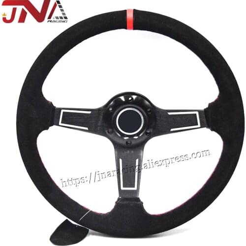 Red line suede leather steering wheel car interior part kart steering wheel