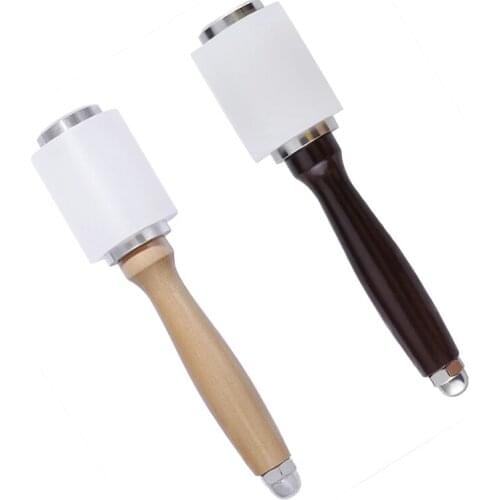 LMDZ DIY Leather New Wooden Handle Nylon Hammer Leathercraft Carving Hammer SewT leather carving hammerLeather Cowhide Tool Kit
