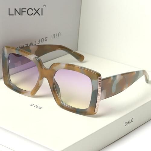 LNFCXI Retro Classic Square Women Sunglasses Fashion Gradient Mirror Eyewear Shades UV400 Men Vintage Trending Sun Glasses
