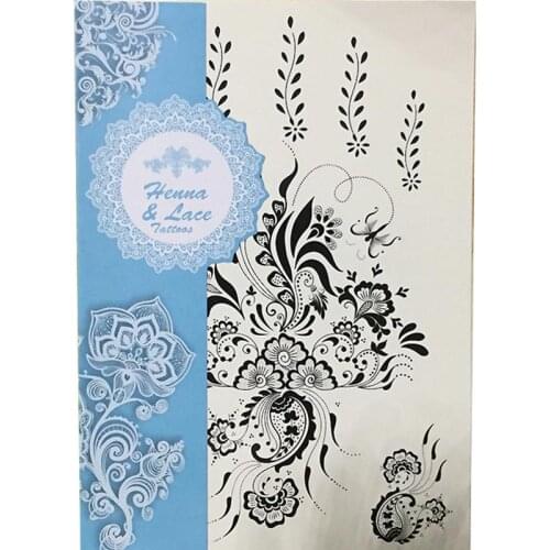 Mini Mandala Flower Tattoo Behind The Ear, The Popular Black Henna Tattoos Temporary Inspired Body Tattoos Stickers