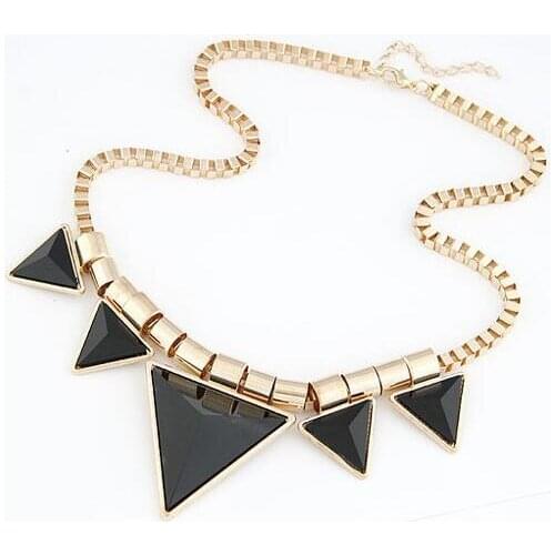 Punk Geometric personality triangle short necklace new necklaces women party club wear acrylic alloy nickel free fj703