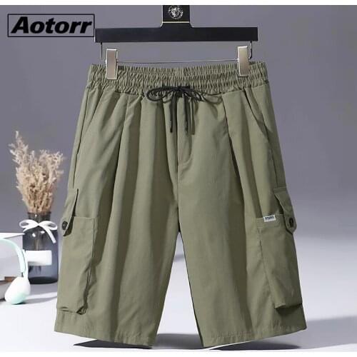Casual Cargo Shorts Men 2021 New Mens Outdoor Khaki Loose Work Shorts Male Military Short Pants Multi Pocket Plus Size 4XL