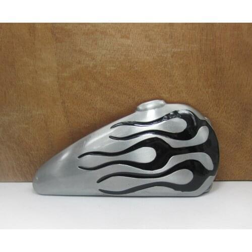 BuckleClub retro western black motor flames belt buckle western jeans gift belt buckle FP-02873 PEWTER FINISH drop shipping