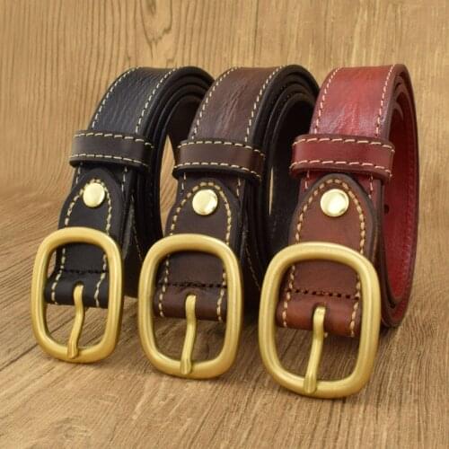 High quality pin buckle genuine Leather Waistband Fashion Top cow fancy vintage jeans designer belt men casual ceinture homme