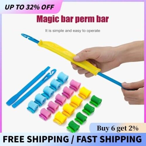 18pcs Hair Rollers Durable Spiral Hairstyle Roller Sticks DIY Snail Shape Hair Curler Wave Hair Styler Styling Tools