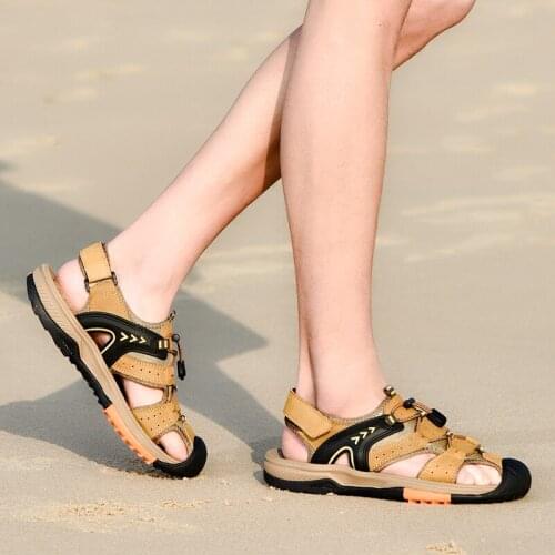 Sandale Ete Homme Sport Sandals Men Sandalia Masculina Outdoor Sandalen Herren Leather Genuine Beach For