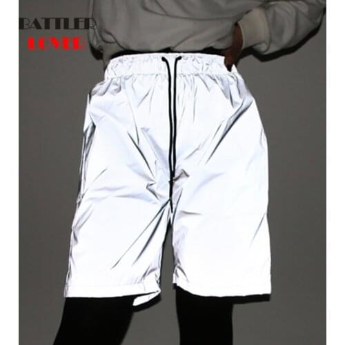 2019 Summer Fashion Nightwear Men Shorts Women Night Light Reflective Shorts Hip Hop Shiny Casual Blink Short Pants For Couples