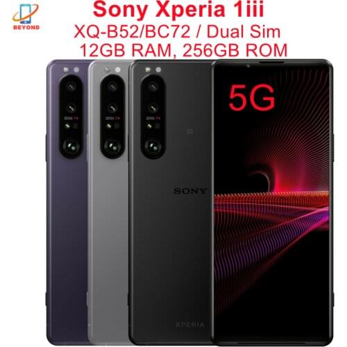 Sony Xperia 1iii 1 iii 5G Dual Sim XQ-BC72 6.5" 12GB RAM 256GB ROM Snapdragon 888 Octa Core NFC Quad Camera Original Cell Phone