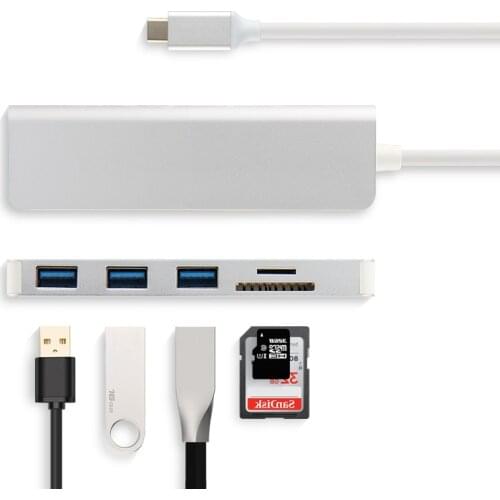 5-in-1 Type-C HUB Aluminiu Alloy USB-C Adapter USB 3.0 Port SD Card Reader For Chuwi Hi10 X UBook Pro X Hi10x 10.1" 12.3"Tablet