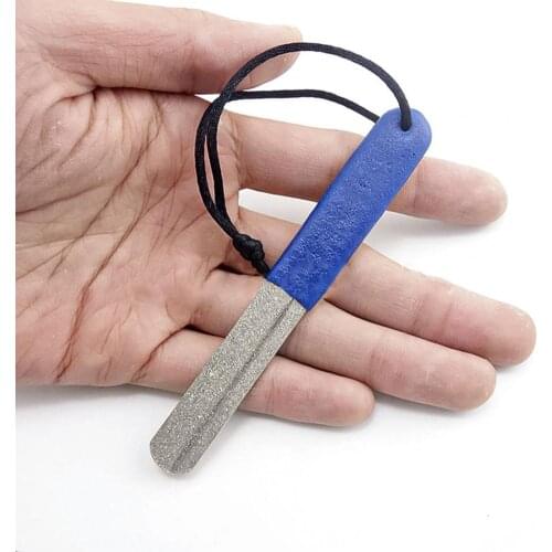 Fishing Hook Hone Sharpener Portable Dual Grooves Diamond Blue Professional Lure Hook Hone Outdoor Fishing Tools