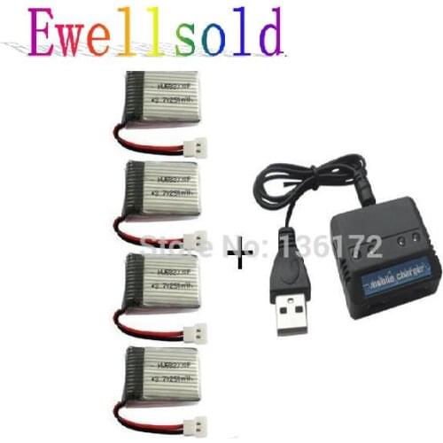 X11C U830 X701 2.4G R/C Quadcopter 3.7V 250mah Li-po battery*4pcs+4 in 1 charger box 3.7 v 250 mah