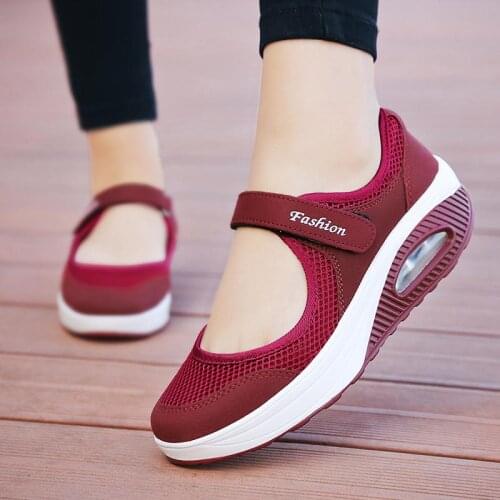 Large Size Thick Bottom Platform Running Shoes for Women Sneakers Sneakers Red Sports Shoes Women Sport Sneakers Swing GME-2056