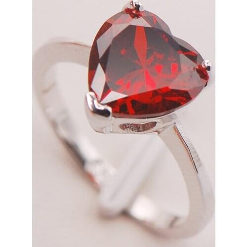 Garnet Women 925 Sterling Silver Ring F763 Size 5 6 7 8 9